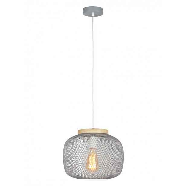 Šedá závěsná lampa Rupert skandinávská nad jídelní stůl Rabalux
