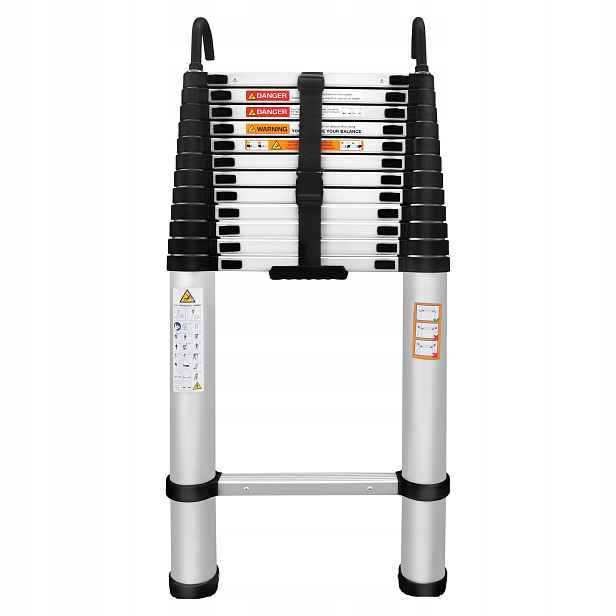 Teleskopický Hliníkový Žebřík Vevor ML-1050Z 5M 190KG Lehký