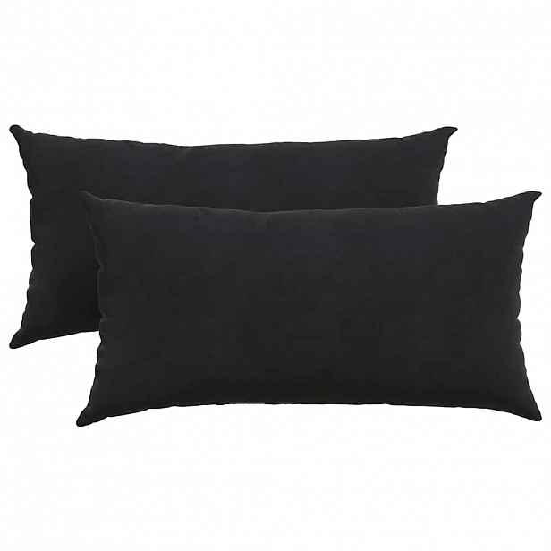vidaXL Pohovkové polštáře 2 pcs Černá 80 x 40 cm Žebrovaná látka