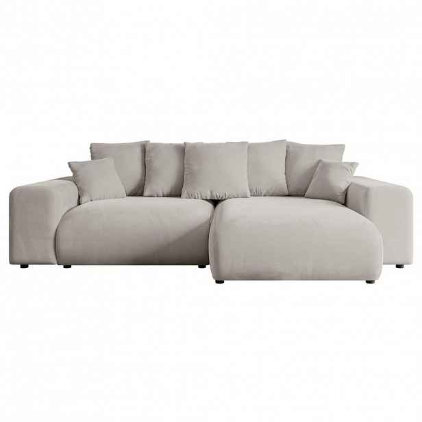 ALTDECOR ROHOVÁ SEDACÍ SOUPRAVA s otomanem vpravo ESKAR-L 266x176x72 světle hnědý velur