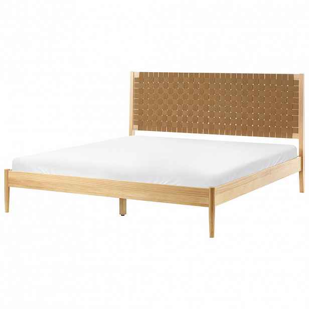 Beliani POSTEL s roštem 180/200 cm Světle hnědá Brunemont