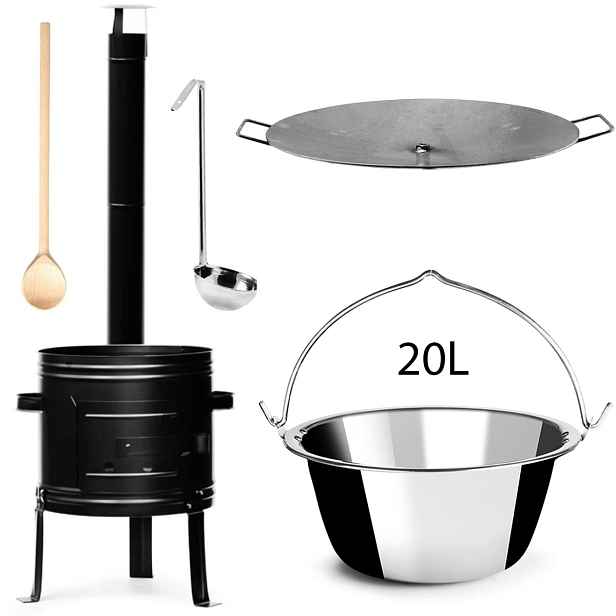 Perfect Home PL-Set-126 Kotlíková súprava 20L, 5ks – kotlina/kotlík/varecha/naberačka/deska