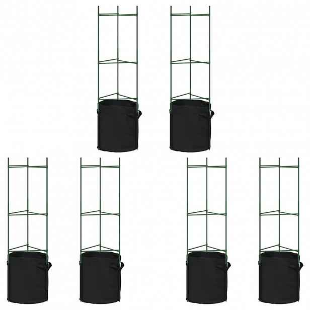 vidaXL Podpěrné klece pro rajčata s pytlem 6 ks 116 cm ocel a PP
