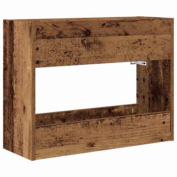 vidaXL Stojan na slunečníky s úložištěm Staré dřevo 65 x 24 x 50 cm