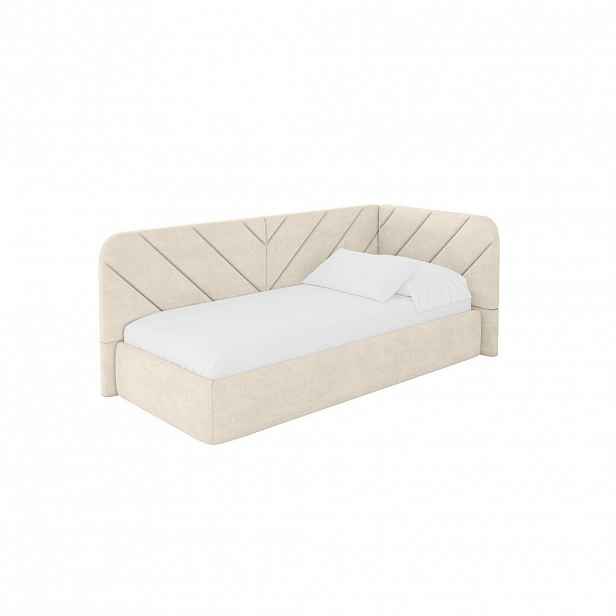 ALTDECOR JEDNOLŮŽKOVÁ POSTEL pro mládež s úložným prostorem, vlevo - FIKY 100x200 béžová