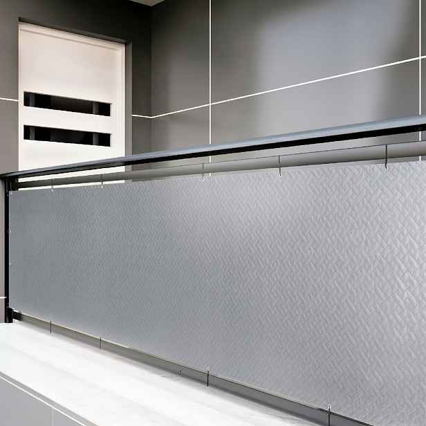 Balkonová zástěna PREMIUM výška 100 cm, šířka různé rozměry ratanový vzor šedá, 240g/m2 MyBestHome Rozměr: 100x300 cm rozteč 50 cm