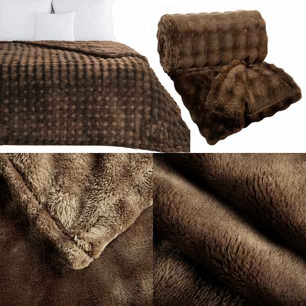 Deka Eurofirany Nela 200x220 cm hnědá, 3D bublina, nadýchaná, velikost 350 Gsm