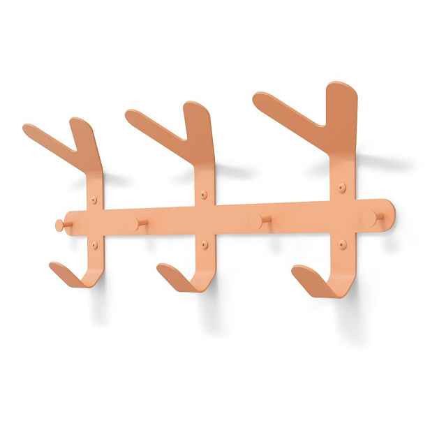 Ocelový nástěnný věšák v lososové barvě 66 cm Frondo – Spinder Design
