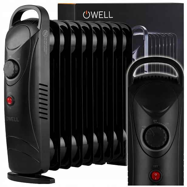 Olejový Radiátor Elektrický 1200 W Oleják 11 Žeber Termostat Regulace