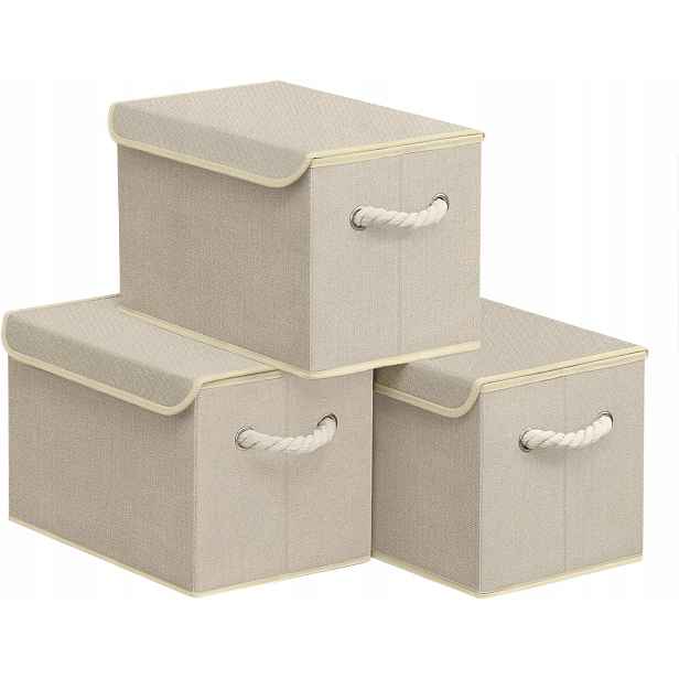 Úložné Boxy Do Skříně Organizéry Stylové Z Tkaniny Sada 3ks