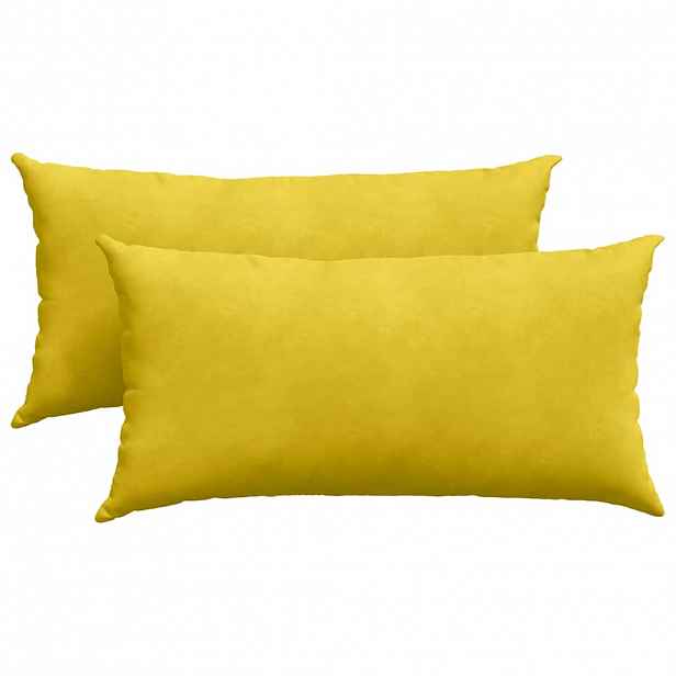 vidaXL Pohovkové polštáře 2 pcs Žlutá 80 x 40 cm Žebrovaná látka