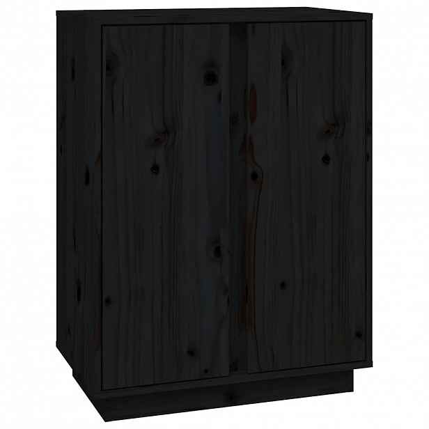 vidaXL Příborník černý 60x35x80 cm masivní borové dřevo