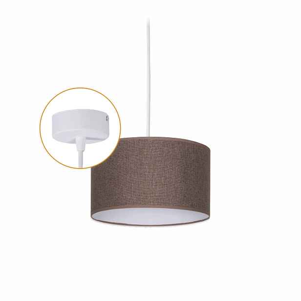 Závěsná Stropní Lampa Lustr Stínidlo Moderní Hnědý Len Led 20 cm E27