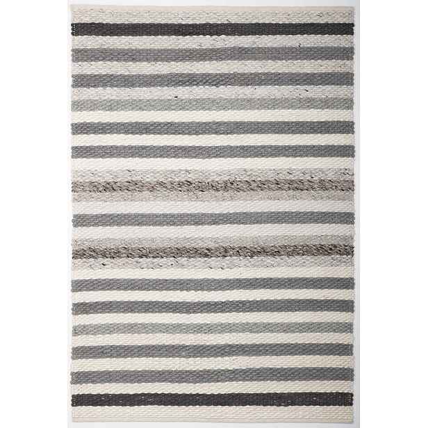 Ručně vázaný kusový koberec MCK Strop DE 2263 Pastel Brown Mix, 120x170, černobílá, ložnice, Diamond Carpets India