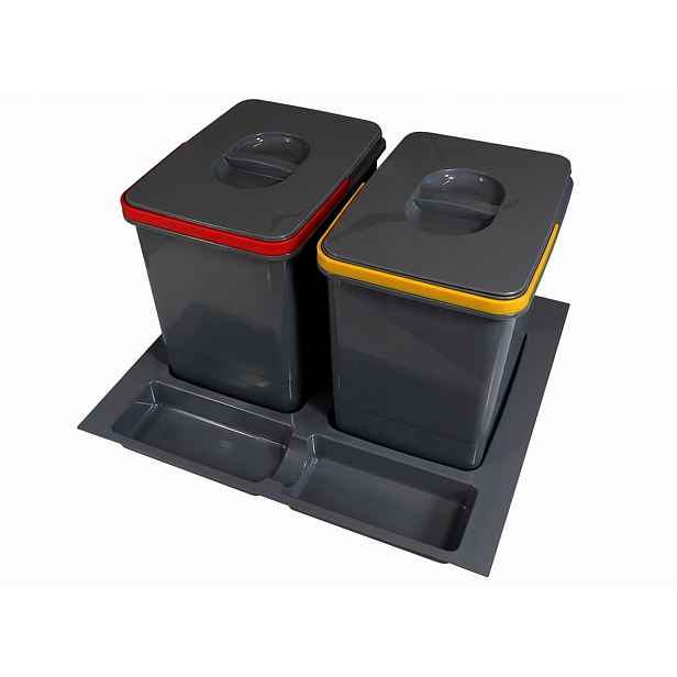 Segregátor Na Odpadky Koš Vložka Do Zásuvky 60 CM 600 MM Antracit 2x15L