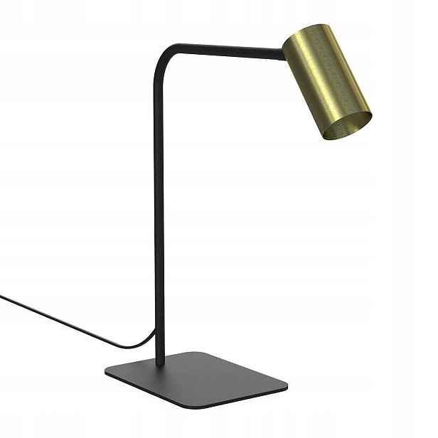 Stolní lampa kovová pohyblivé stínidlo Mono černo zlatá 1x GU10 Led