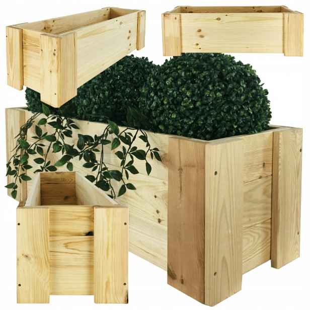 Truhlík bylinkový záhon květináč květináč bylinkářský obal dřevěný 30x80x30 cm Eko
