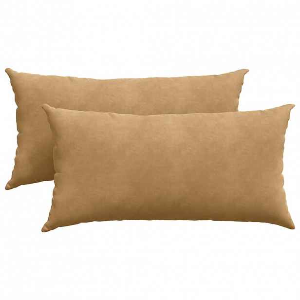 vidaXL Pohovkové polštáře 2 pcs Hnědá 80 x 40 cm Žebrovaná látka