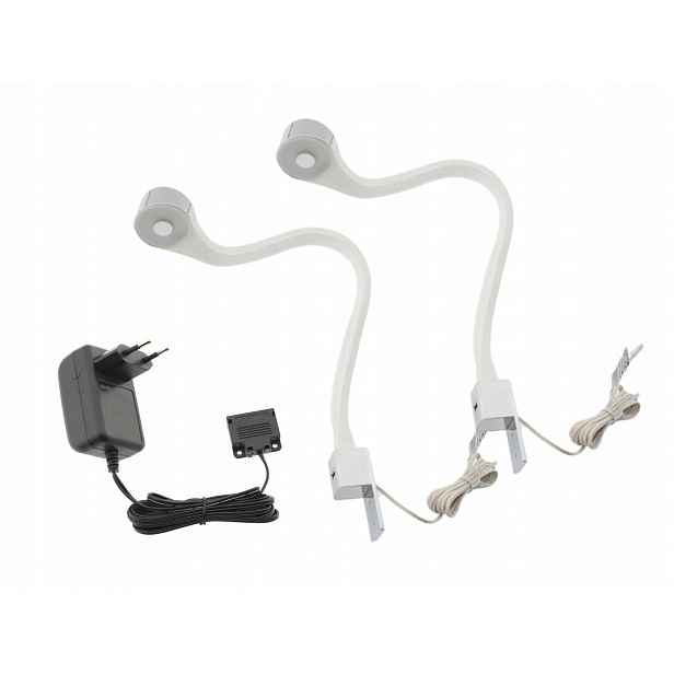 Noční Led světla do postele do ložnice, ohebná, bílá, šroubovací, 2x Flexi R Usb