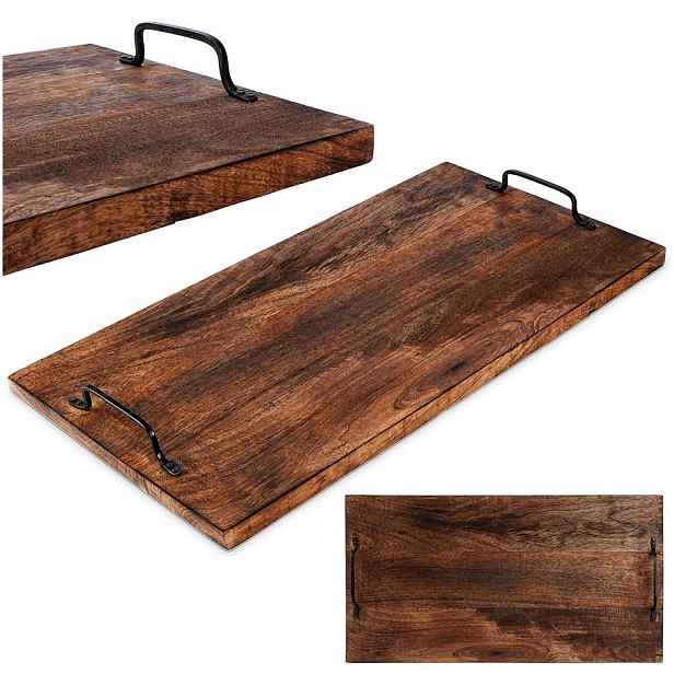 Servírovací prkénko Patera Dřevěná miska na občerstvení Uzeniny Sýry 56x29 Cm