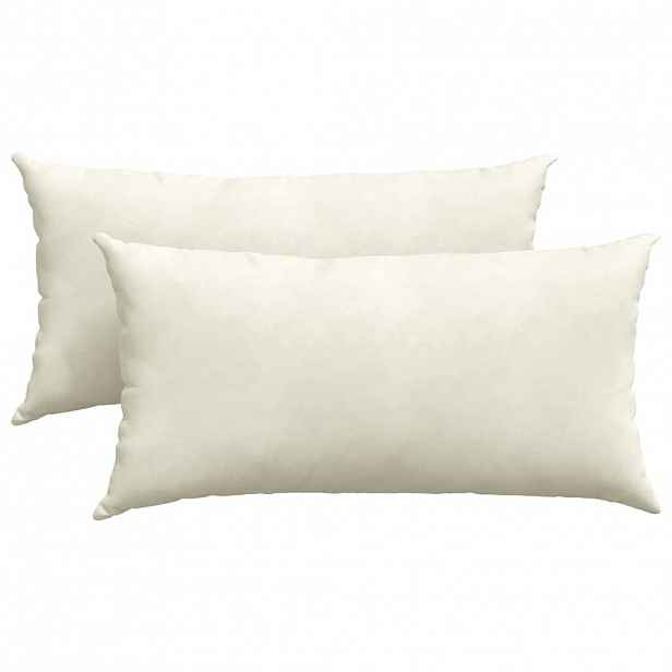 vidaXL Pohovkové polštáře 2 pcs Krémová 80 x 40 cm Žebrovaná látka
