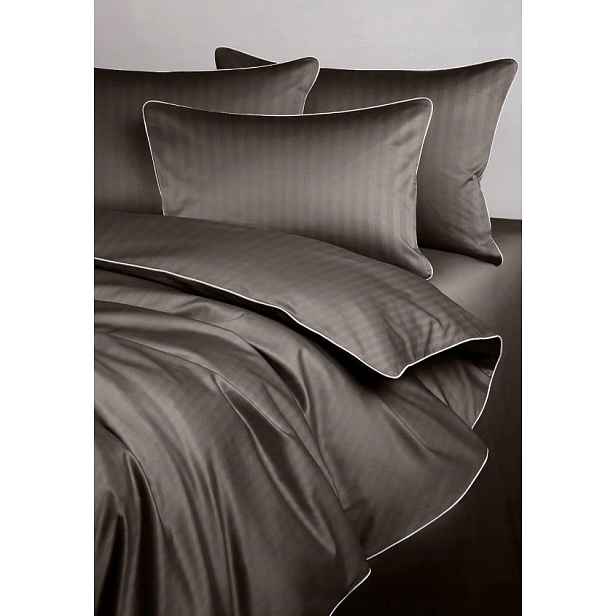 Povlečení damašek espresso s bílým lemováním 220x200 Maro Home San Antonio