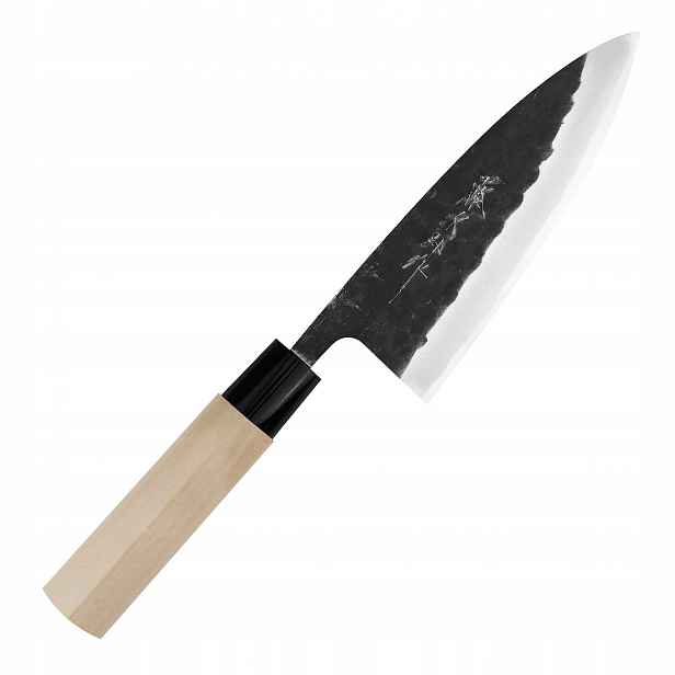 Tojiro Black Hammered Shirogami#2 Japonský Nůž Deba 60-61HR 16,5 cm