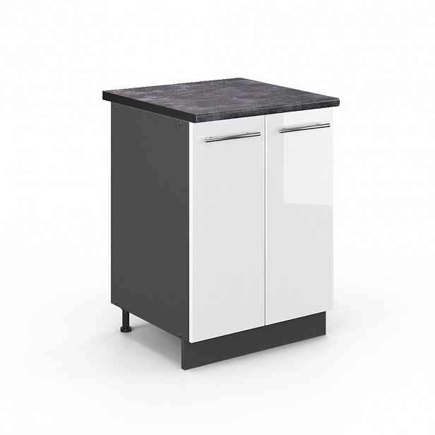 Vicco SPODNÍ SKŘÍŇKA KUCHYŇSKÉ LINKY Fame-Line Bílá vysoký lesk 60 cm , PD Antracit
