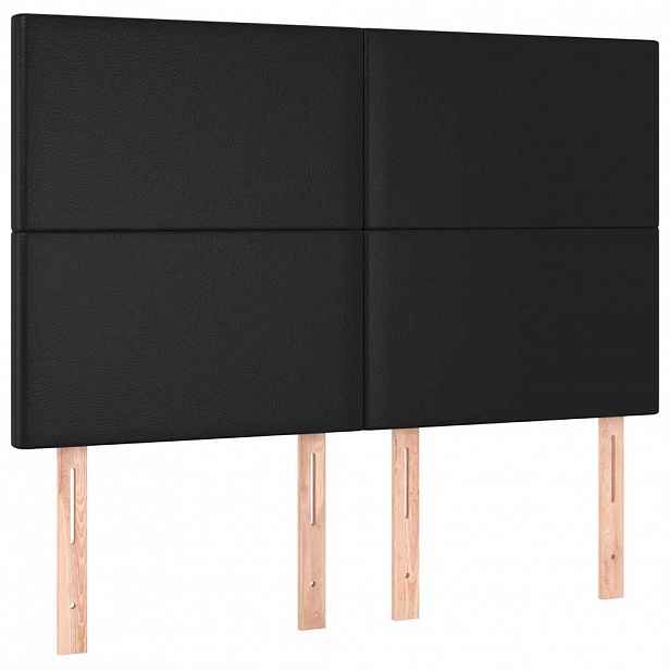 vidaXL Čelo postele černé 144x5x118/128 cm umělá kůže