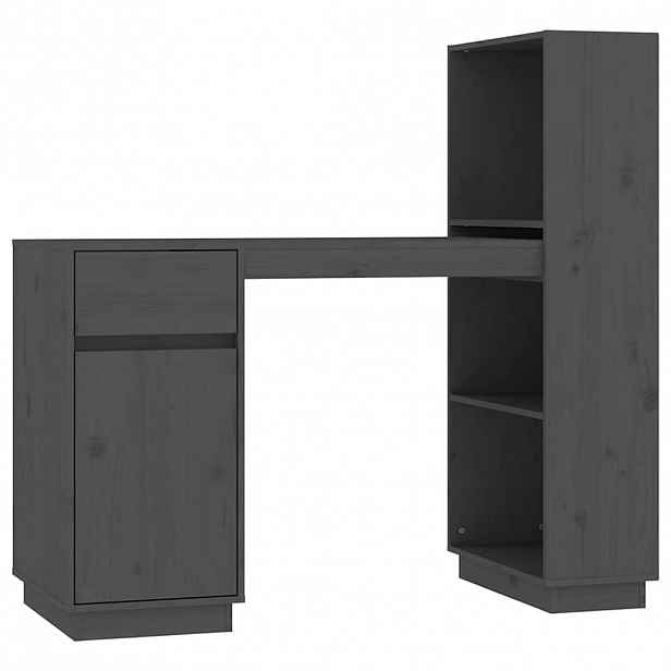 vidaXL Psací stůl šedý 110x53x117 cm masivní borové dřevo