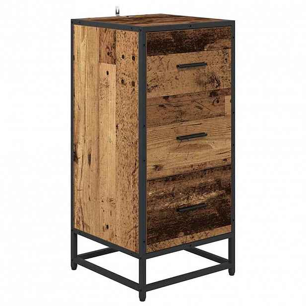 vidaXL Servírovací skříň Staré dřevo 35.5 x 35 x 76 cm