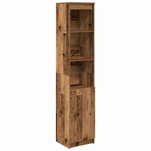 vidaXL Vysoká deska Old Wood 37,5x35x180 cm Dřevěná konstrukce