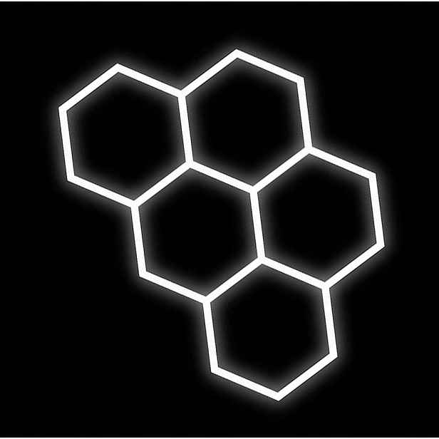 Černý stropní svítidlo Led hexagon do garáže a automobilového studia 168W výkonný