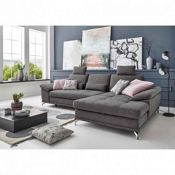 Sit & More ROHOVÁ SEDAČKA, textil, šedá