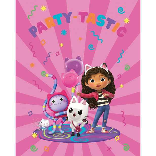 TOP Mikroplyšová deka 120x170 Gábin kouzelný domek Partytastic