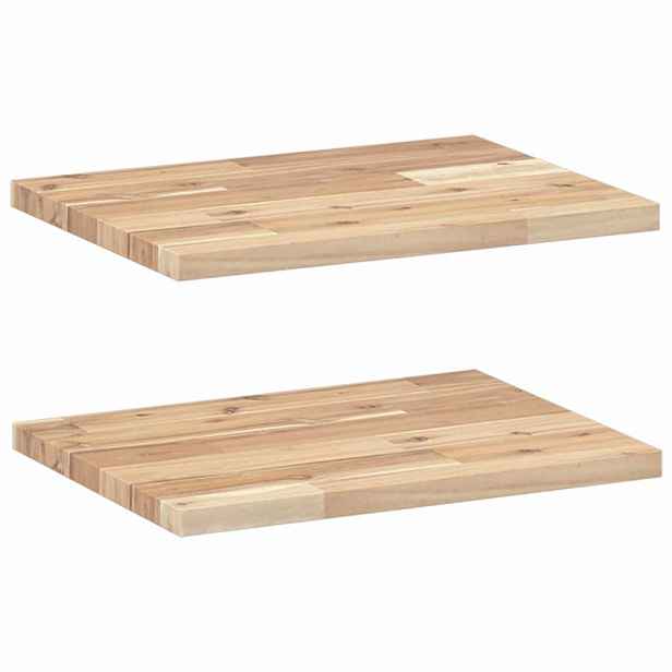 vidaXL Plovoucí police 2 ks 40 x 30 x 2 cm neošetřené akáciové dřevo