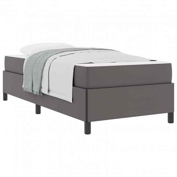 vidaXL Rám postele s matrací Šedá 100 x 200 cm textil
