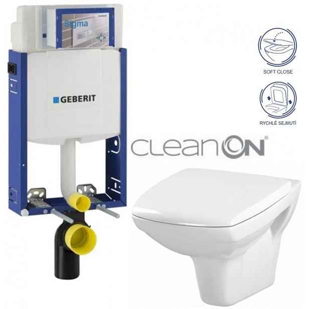 GEBERIT KOMBIFIX ECO, nádržka UP 320 bez tlačítka + WC CERSANIT CLEANON CARINA + SEDÁTKO 110.302.00.5 CA2