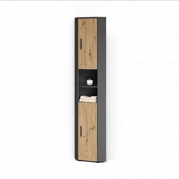Livinity® VYSOKÁ SKŘÍŇKA Ronco, Antracit/Řemeslný dub, 33 x 192 cm se 2 dveřmi