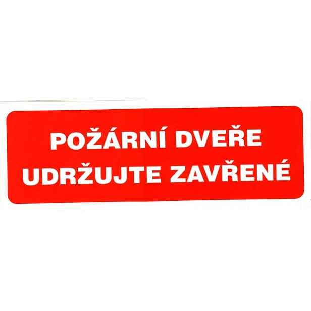 Samolepka Požární dveře,udržujte zavřené 210×80 mm