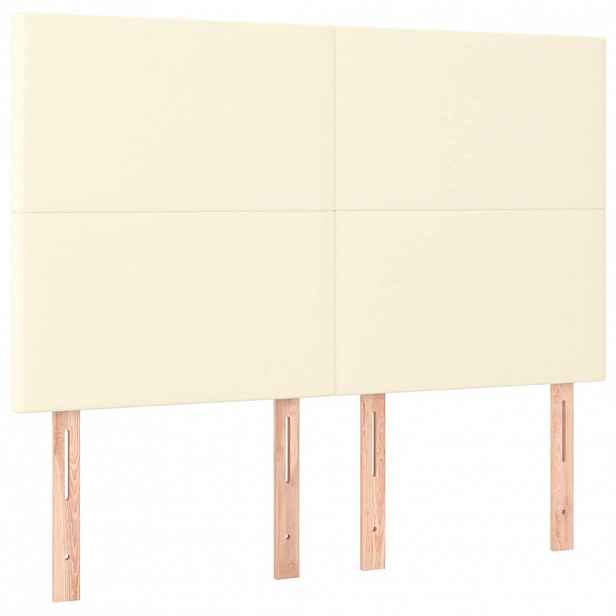 vidaXL Čelo postele krémové 144x5x118/128 cm umělá kůže