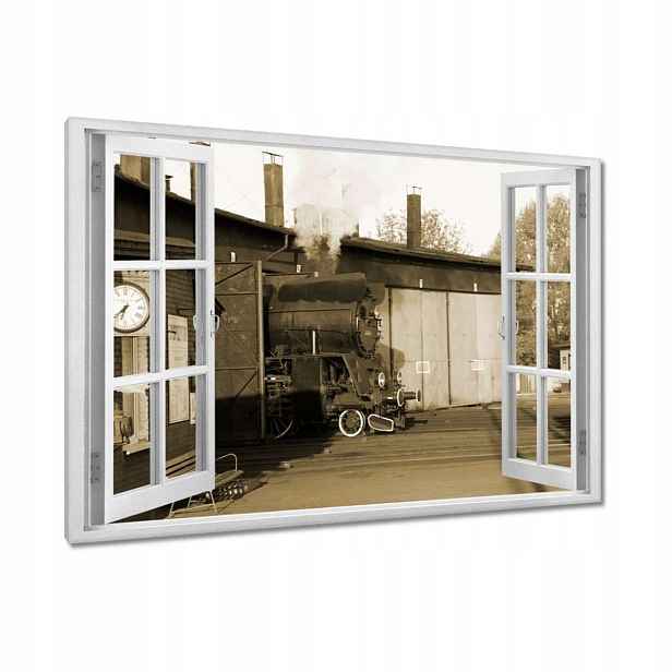 Obrazy 90x60 Parovoz Ol 49-69 Sepia