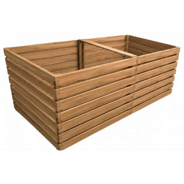 Dřevěný kompostér impregnovaný Teak, barva 240 x 120 x 90 2500 litrů