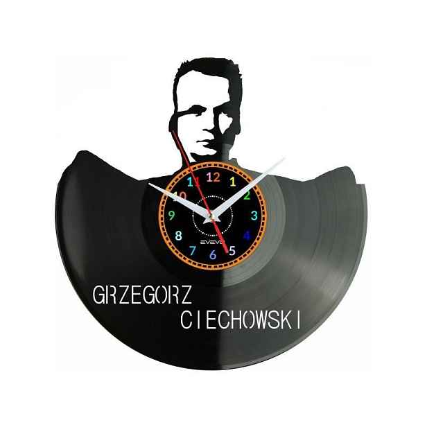 Grzegorz Ciechowski Nástěnné hodiny Vinylová deska Moderní Pezent