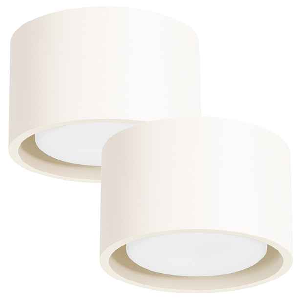 Sada 2 x Sollux Lighting stropní spot béžový kulatý fi10cm GX53 10W