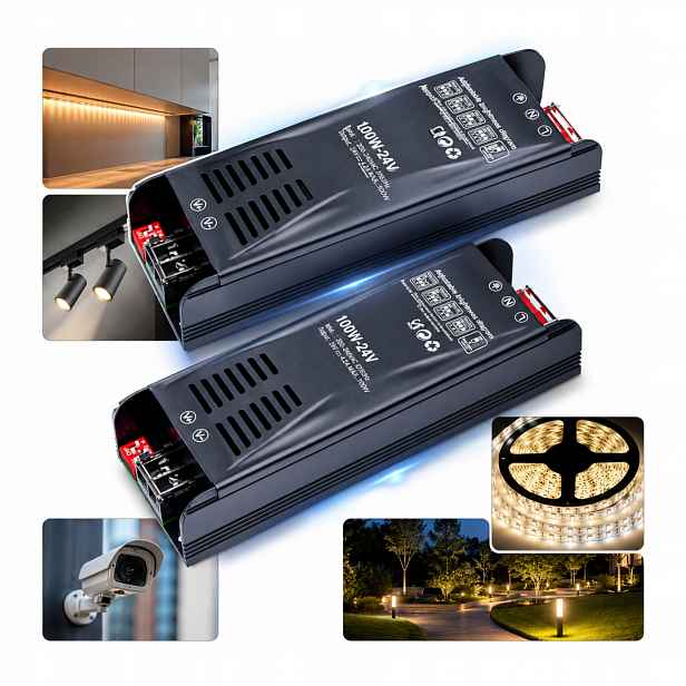 Stmívatelný transformátor Led zdroj 24V pro pásky 100W 4,16A pro lampy 2 ks