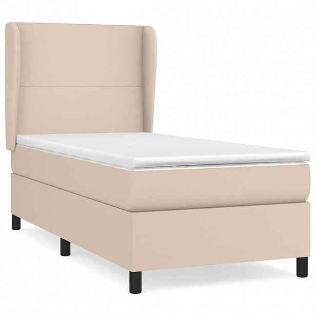 vidaXL Box spring postel s matrací cappuccino 80 x 200 cm umělá kůže