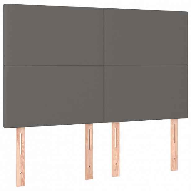 vidaXL Čelo postele šedé 144x5x118/128 cm umělá kůže