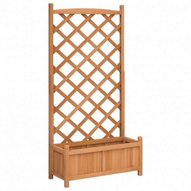 vidaXL Květináč s mřížkou hnědý 75 x 35 x 150 cm masivní jedlové dřevo