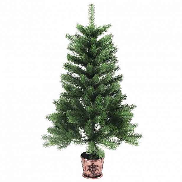 vidaXL Umělý vánoční stromek s realistickým jehličím 90 cm zelený